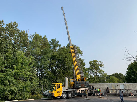 Crane operation at Good Shepherd location
